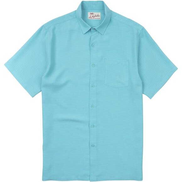 Kahala Mens Kapena Regular Fit Hawaiian Aloha Shirt - Aqua, XL NWT - Picture 1 of 2